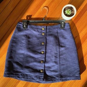 Old Navy Navy Suede Button Front A-line Mini Skirt Size 4